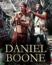 Daniel Boone TV series Fess Parker Ed Ames pose together 8x10 inch photo