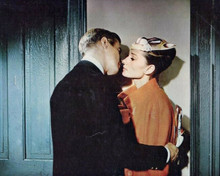 Breakfast at Tiffany's George Peppard about to kiss Audrey Hepburn 8x10 photo