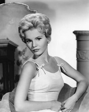 Tuesday Weld 1960's glamour portrait in white dress seated on chair 8x10 photo