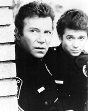 T.J. Hooker William Shatner Adrian Zmed look around corner of wall 8x10 photo