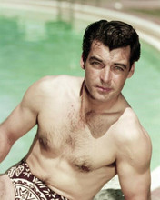 Rory Calhoun beefcake barechested portrait in speedos by pool 8x10 inch photo