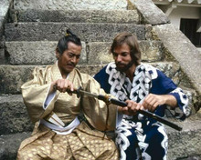Shogun 1980 Toshiro Mifune with samurai sword Richard Chamberlain 8x10 photo