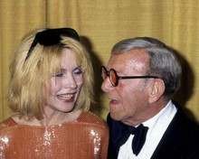 Deborah Harry & George Burns share a joke Hollywood 1970's 8x10 inch photo