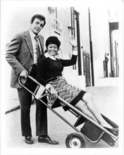 Mannix TV series Mike Connors wheels Gail Fisher on dolly 8x10 inch photo