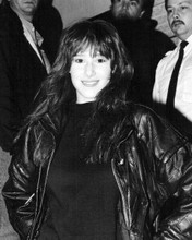 Tiffany smiling wearing leather jacket at her peak in 1988 8x10 inch photo