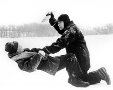 Grumpy Old Men Walter Matthau stabs Jack Lemmon with frozen fish 8x10 inch photo