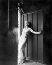 Bette Davis full length young pose in sheer white dress by door 8x10 inch photo