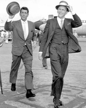 Frank Sinatra Dean Martin walk on tarmac 1961 London Heathrow Airport 8x10 photo