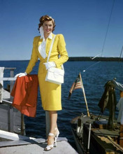 Barbara Stanwyck full length in yellow jacket & skirt on dock 1940's 8x10 photo