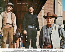 A Gunfight 1970 Kirk Douglas Johnny Cash Robert J. Wilke in town 8x10 photo