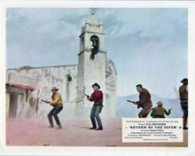 Return of the Seven Yul Brynner Robert Fuller gunfight mexican town 8x10 photo
