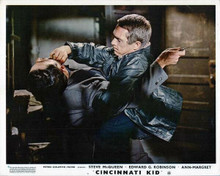 Cincinnati Kid Steve McQueen uses razor blade on assailant 8x10 inch photo