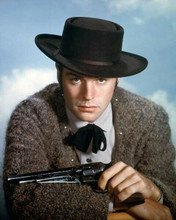 Robert Wagner 1957 portrait True Story of Jesse James holding pistol 8x10 photo