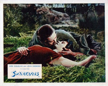 Spartacus vintage artwork 8x10 inch photo Kirk Douglas kisses Jean Simmons