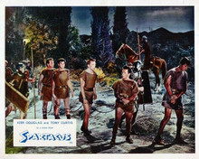 Spartacus vintage artwork 8x10 photo Kirk Douglas Tony Curtis slaves chained