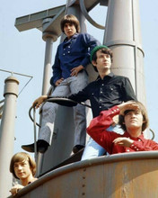 The Monkees Mike Peter Davy Micky pose on deck of ship 8x10 inch photo