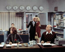 Mary Tyler Moore Show Murray Mary Ted & Georgette in news room 8x10 inch photo