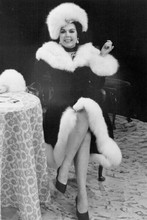 Ann Miller smiling seated glamour pose in fur trimmed coat & hat 4x6 inch photo