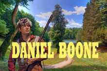 Daniel Boone TV series Fess Parker in woods with rifle 8x12 inch photo