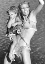 One Million Years BC Raquel Welch as cavegirl Loana holding child 5x7 inch photo