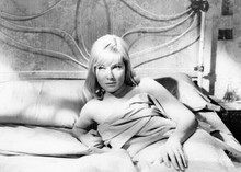 May Britt lies between bed sheets in bed 1960 Murder Inc 5x7 inch photo