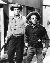 Cheyenne western TV Chuck Connors & Peter Breck on patrol in town 8x10 photo