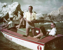 John Wayne aboard small boat Catalina Island coast CA 8x10 inch photo