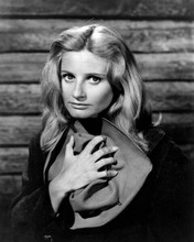 Jill Ireland portrait with long blonde hair 1950's era holding hat 8x10 photo