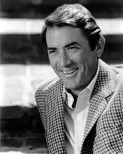 Gregory Peck debonair smiling in open white shirt & sports jacket 8x10 photo