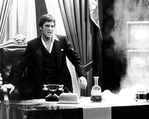Al Pacino looks at cocaine on his desk classic scene Scarface 11x14