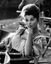 Senta Berger relaxes on set between takes 1965 Major Dundee 11x14 inch photo