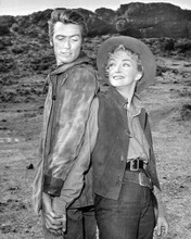 Rawhide western TV Clint Eastwood & guest Nina Foch back to back 11x14 photo