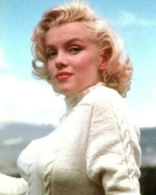 Marilyn Monroe beautiful 1950's pose in tight white sweater 11x14 photo