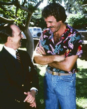 Magnum PI TV series Tom Selleck John Hillerman laugh on set 11x14 inch photo