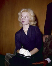 Tuesday Weld in white gloves holding handbag at Hollywood event11x14 photo