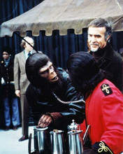 Conquest of the Planet Of The Apes Ricardo Montalban & chained Roddy McDowall