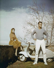 Come September 1961 Rock Hudson Gina Lollobrigida with Vespa scooter 8x10 photo