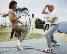 Lethal Weapon on set fist fight practice Mel Gibson & Gary Busey 8x10 inch photo