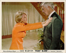 Point Blank Angie Dickinson in orange dress pushes Lee Marvin 8x10 inch photo