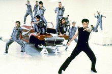 John Travolta Full Length With Male Dancers In Grease 11x17 Mini Poster