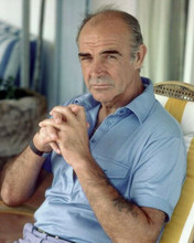 Sean Connery classic cool pose relaxing in blue shirt 11x17 inch Poster