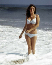 Jacqueline Bissett frolics in surf wearing white bikini 11x17 inch poster