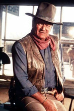 John Wayne in blue shirt & western hat & RR belt Rio Lobo 12x18 inch Poster