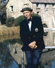 Bing Crosby Der Bingle 1970's posing by river in blazer & iconic hat 8x10 photo