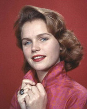 Lee Remick 1960's studio portrait pulling up collar on shirt 8x10 inch photo