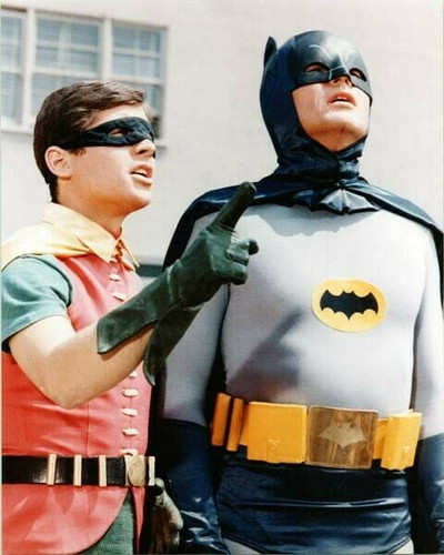 Batman classic TV Adam West & Burt Ward look upwards 8x10 inch photo ...