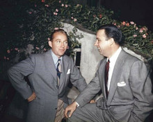 Bing Crosby Der Bingel suave 1950's in suit with unidentified man 8x10 photo