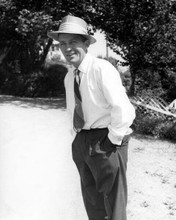 Bing Crosby smiling pose in white shirt and classic hat 1950's 8x10 inch photo