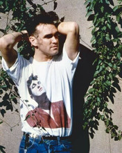Morrissey 1980's portrait in white t-shirt 8x10 inch photo