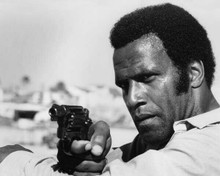 Fred Williamson aims gun 1974 Three The Hard Way 8x10 inch photo